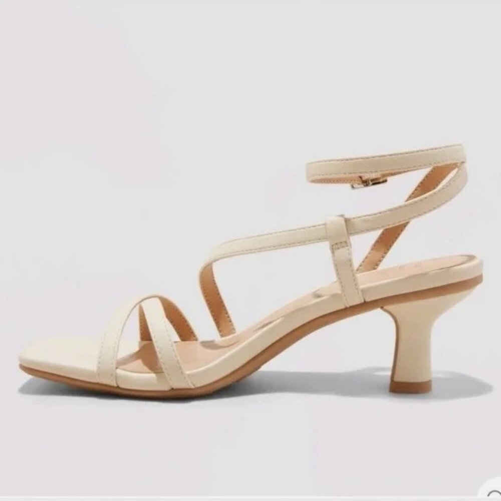 A NEW DAY IRENA STRAPPY HEELS WOMEN'S COLOR CREAM - Picture 3 of 4
